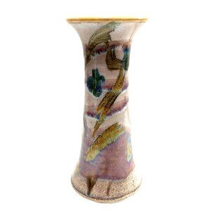 Susan Ammann Studio Pottery Vase Gray Blue Brown Glazed Signed Ammann Taos